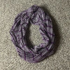 Echo Purple Striped Sparkly Infinity Scarf One Size Spring